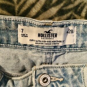 Hollister Sky Blue High-Rise Denim Shorts